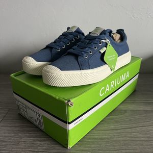 Almost New Cariuma OCA Low Shadow Blue Canvas Sneakers‎ Shoes Womens 8.5 Mens 7